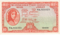 Ireland, Republic Of 10 Shillings, Prefix 02J, 29.8.1946